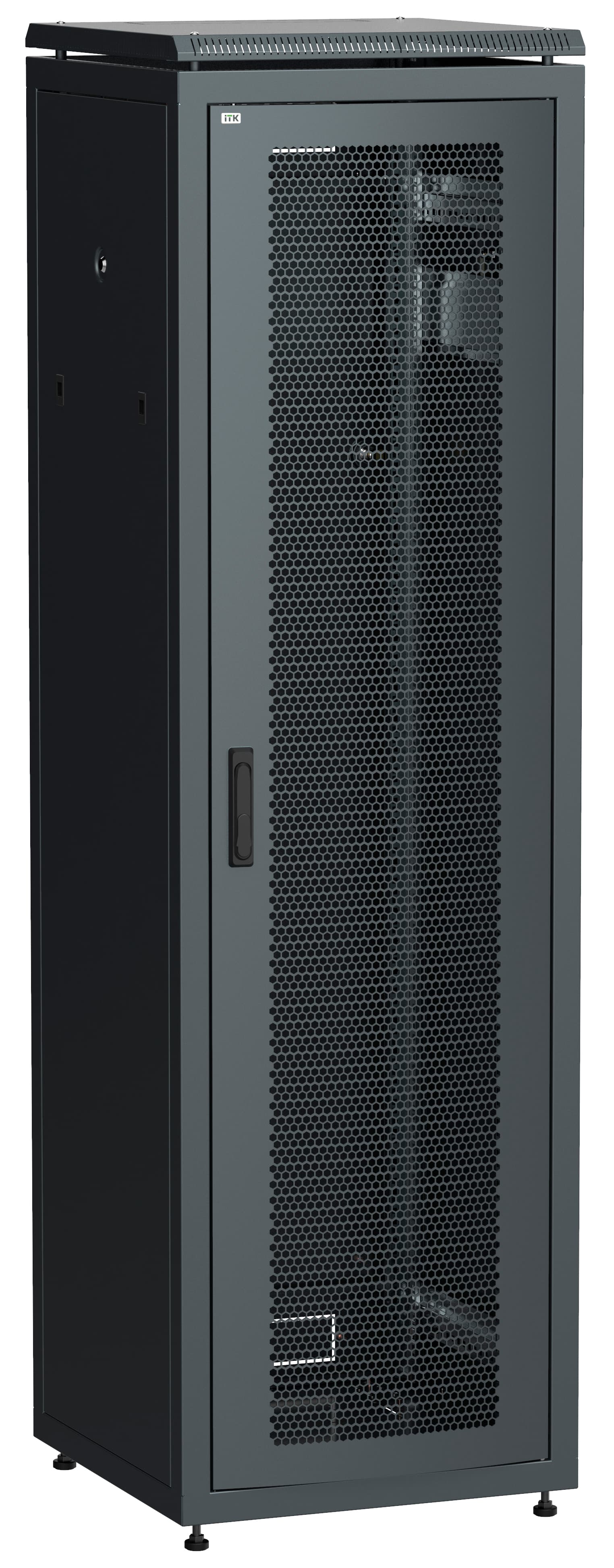 Шкаф сетевой 19дюйм LINEA N 38U 600х600 мм перфорированная передняя дверь черный