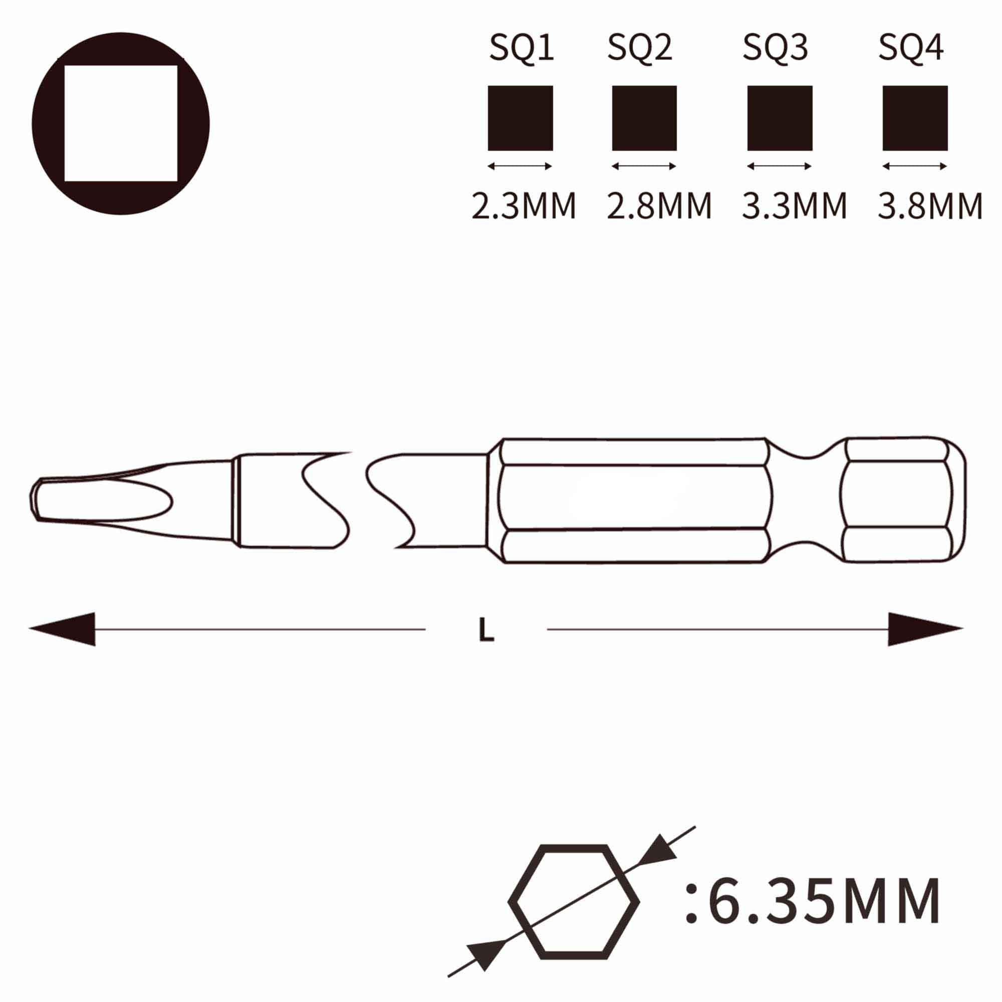 Бита 4-гранная Robertson №1х50мм 7048Z