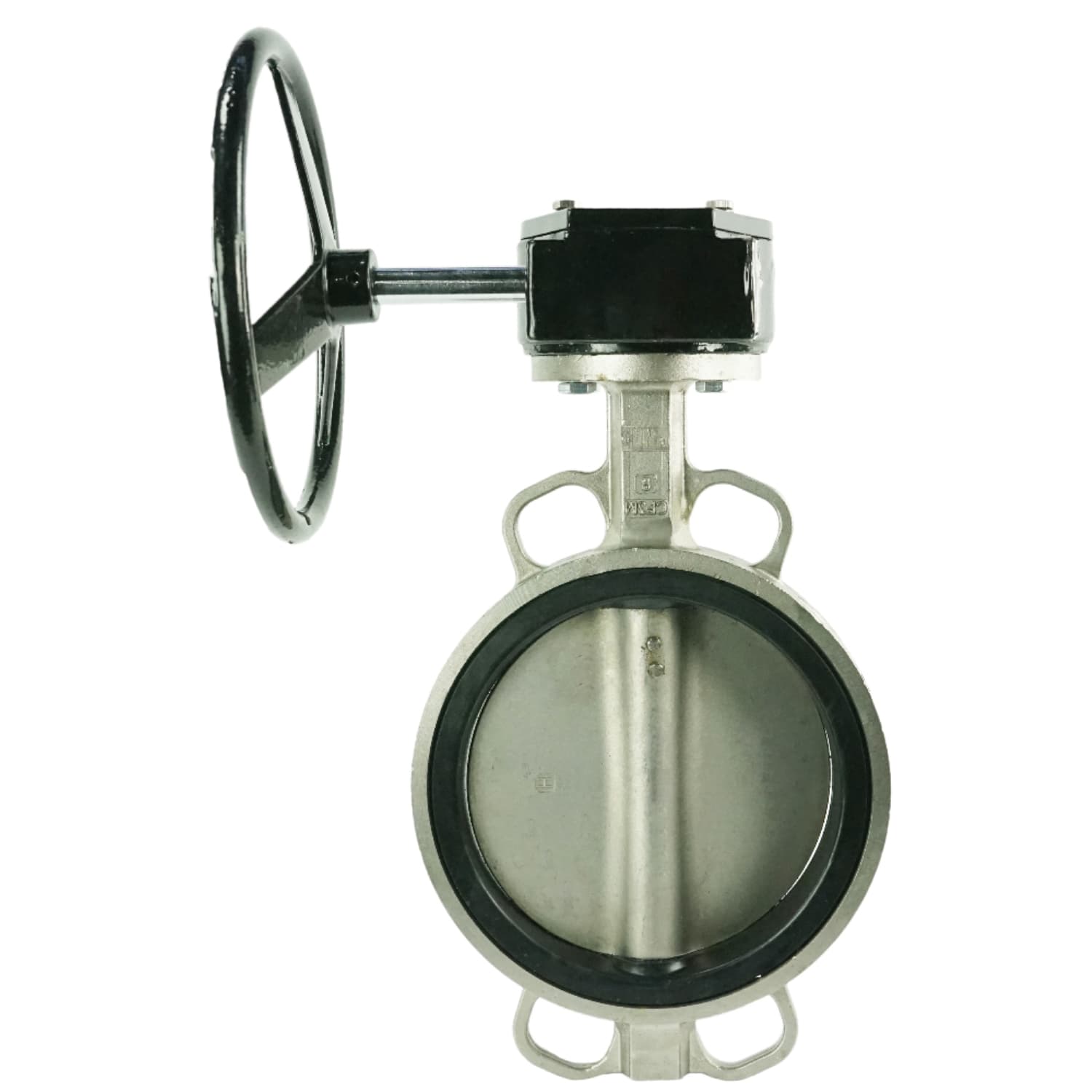 Затвор дисковый поворотный 316L-316L-VITON Ду80 Ру16 корпус и диск нержавеющая сталь 316L, уплотнение Viton, с редуктором RDN-1