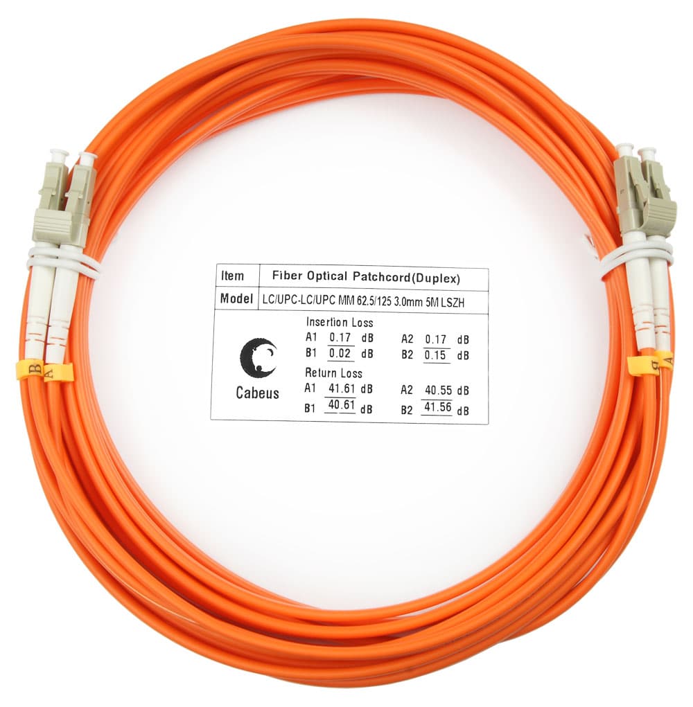 Патч-корд оптический duplex 7м LC-LC 62,5/125MM LSZH