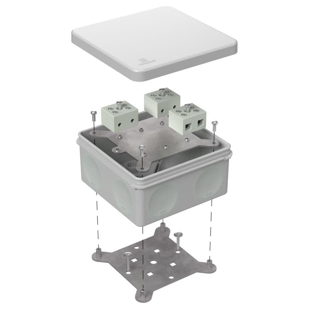 Коробка огнестойкая для о/п двухкомпонентная 60-0300-FR10.0-6 Е15-Е120 RAL7035 100х100х50 (14 шт/кор)