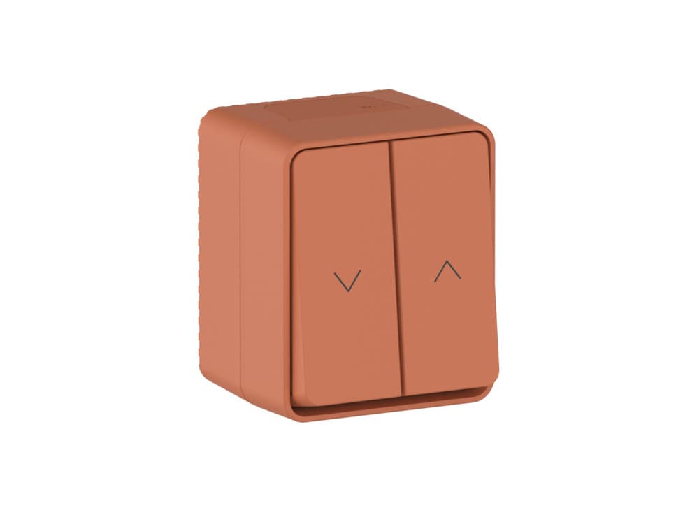 AtlasDesign PROFI IP54 2-клавишный ВЫКЛЮЧАТЕЛЬ ДЛЯ ЖАЛЮЗИ, 2хсх.4, ТЕРРАКОТОВЫЙ