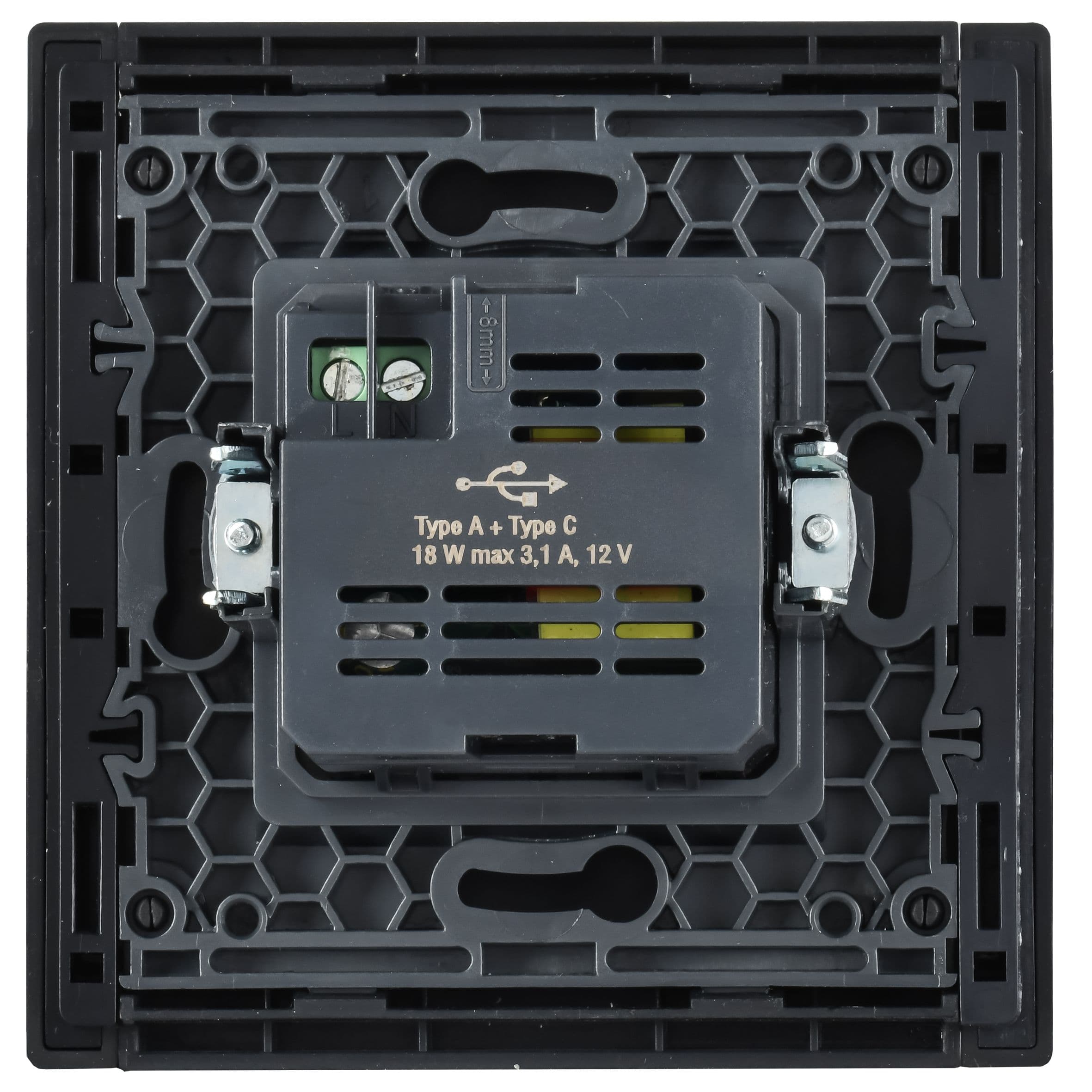 FORTE&PIANO Розетка USB A+C 18Вт FP551 сталь