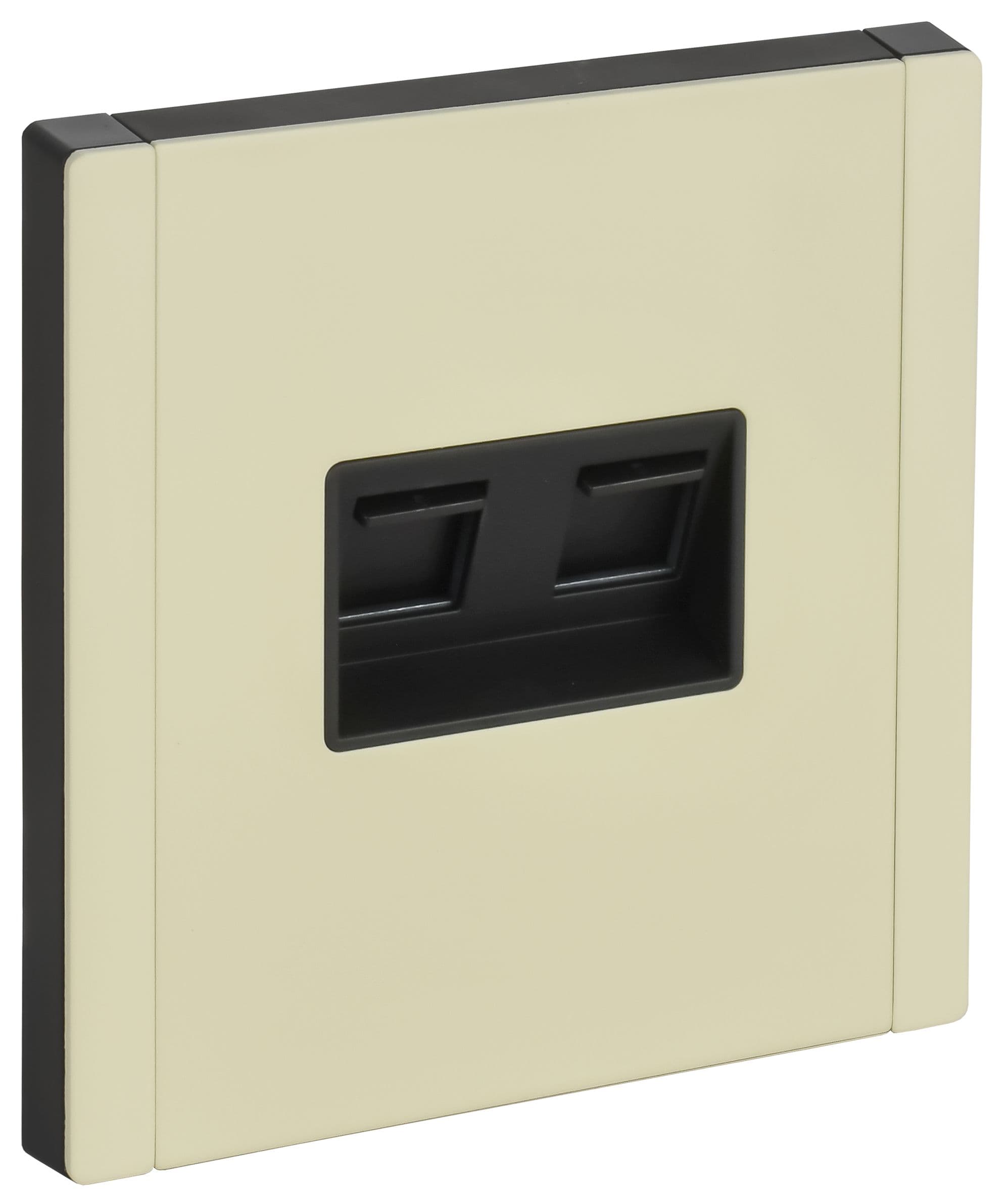 FORTE&PIANO Розетка компьютерная двойная RJ45 кат.5E FP833M металл слоновая кость IEK