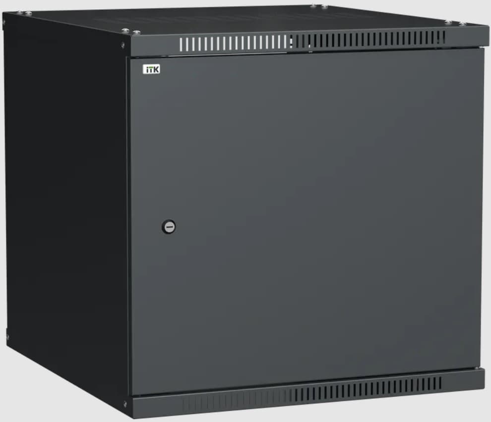 Шкаф настенный 19'' 12U 600х650мм металлическая   дверь черный GENERICA