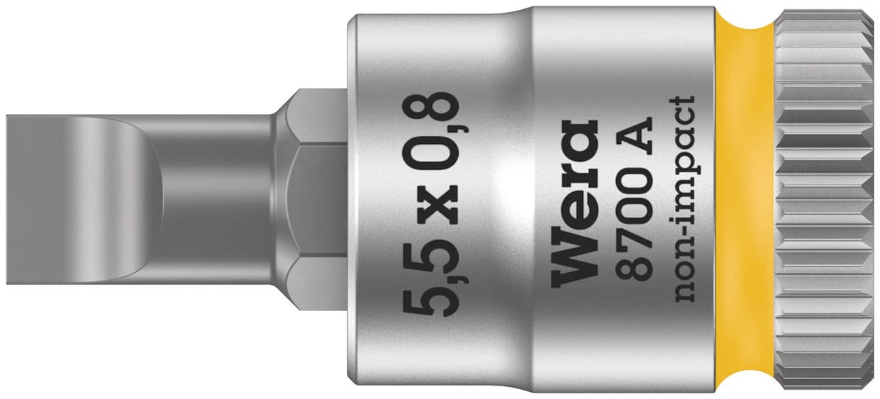 Головка торцевая 8700 A FL Zyklop со вставкой под шлиц DR 1/4 SL 0.8X5.5X28 мм