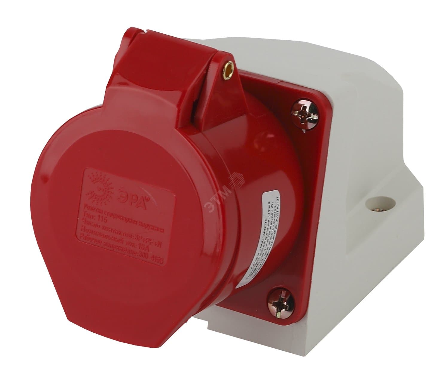 Розетка стационарная наружная 115 3Р+РЕ+N 16А 380В IP44 (10/60/960) R(OUT)-16-3P-PE-N-IP44