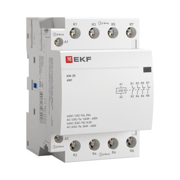 Контактор модульный КМ 25А 4NC (3 мод.) PROxima