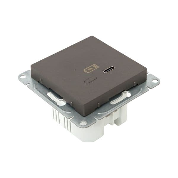 Механизм розетки USB-С  быстрая  мокко Эпика EKF