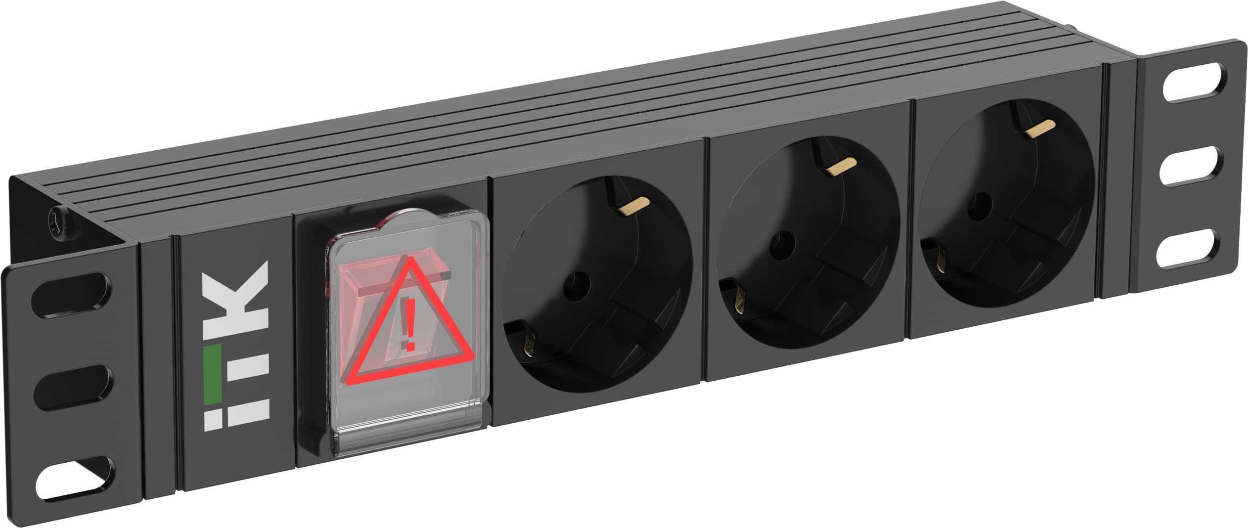 Блок распределения питания PDU 3 розетки нем ст LED 1U вх С14 10дюймов