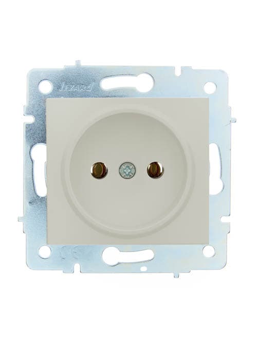 ASTI Розетка без заземления, 16 А,механизм, крем Lezard 7081-0388-121B