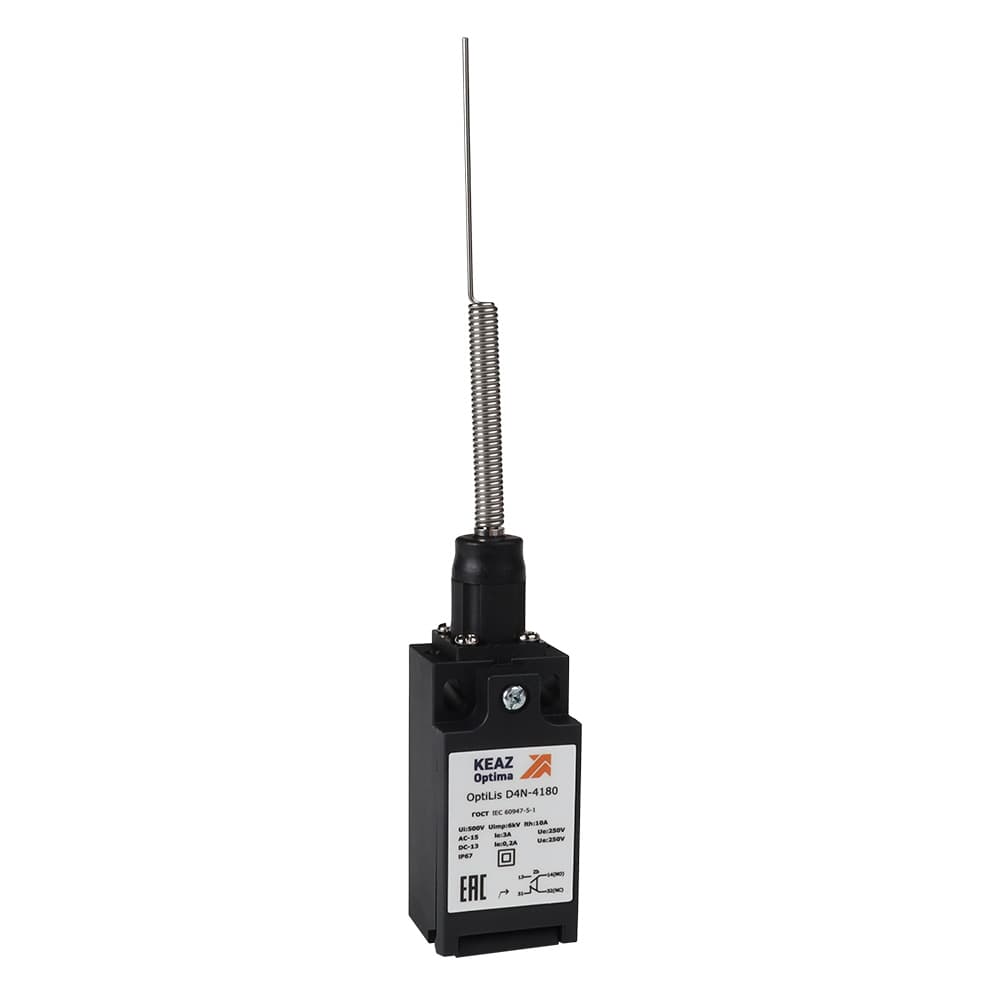 Выключатель концевой OptiLiS D4N-4180 пружина со стержнем кошачий ус