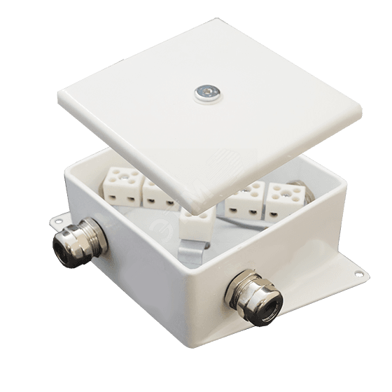 Коробка монтажная огнестойкая КМ-О (6к*60)-IP66-120х120 два ввода BD