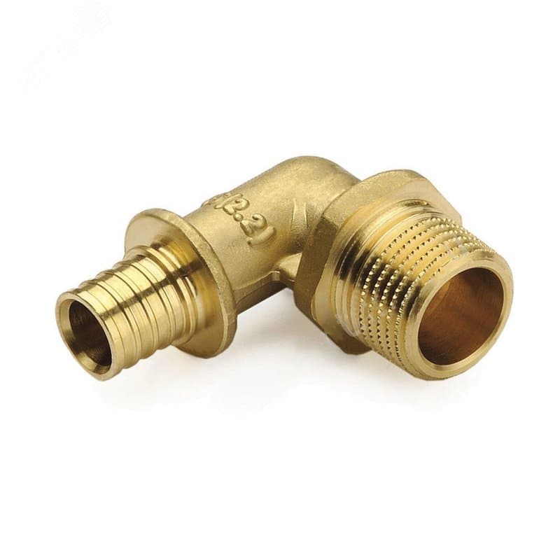 Угольник 25х3/4'НР переходной с наружной резьбой, аксиальный, латунь