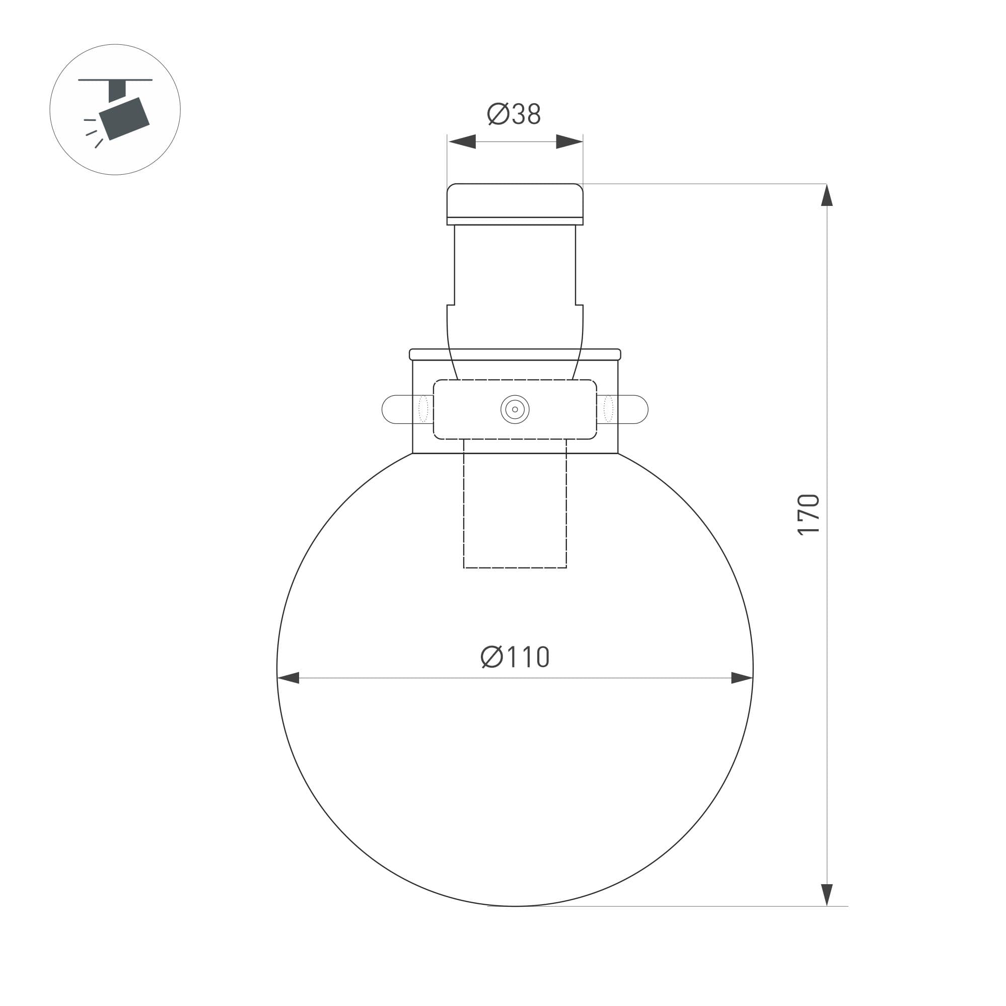 Светильник светодиодный ART-APRIORI-ZORB-С-R110-5W Day4000 (OG, 85 deg, 48V) (ARL, IP20 Металл, 3 года)