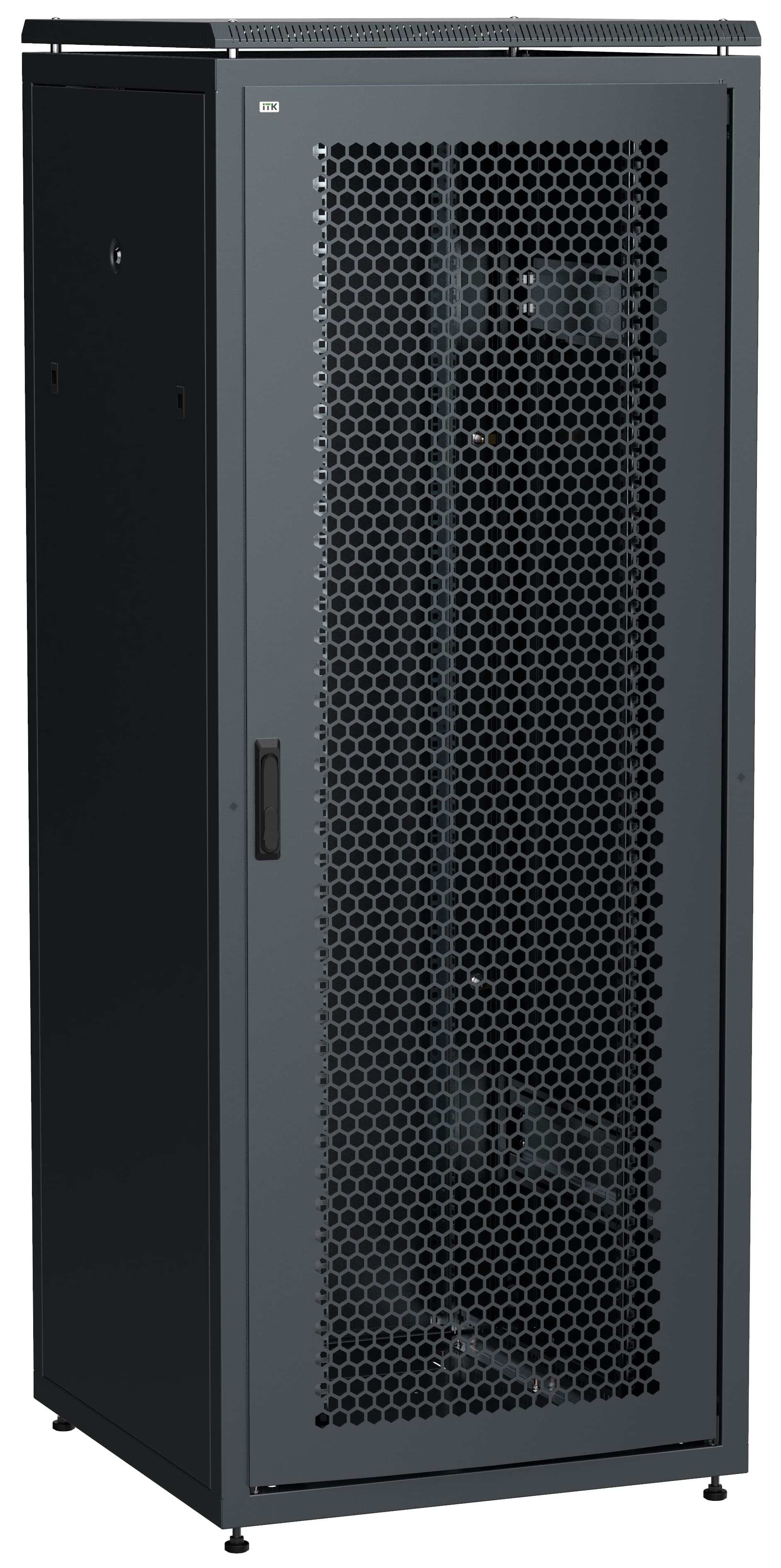 Шкаф сетевой 19' LINEA N 42U 800х800мм перфорированная передняя дверь задняя металлическая черный