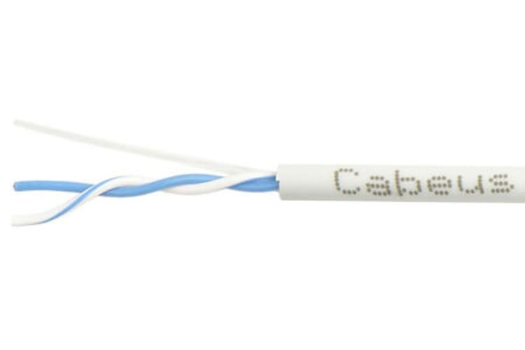 Витая пара UTP, категория 5e, 1 пара (24 AWG), одножильный (solid), PVC нг(А)-LS, серый (50 м)