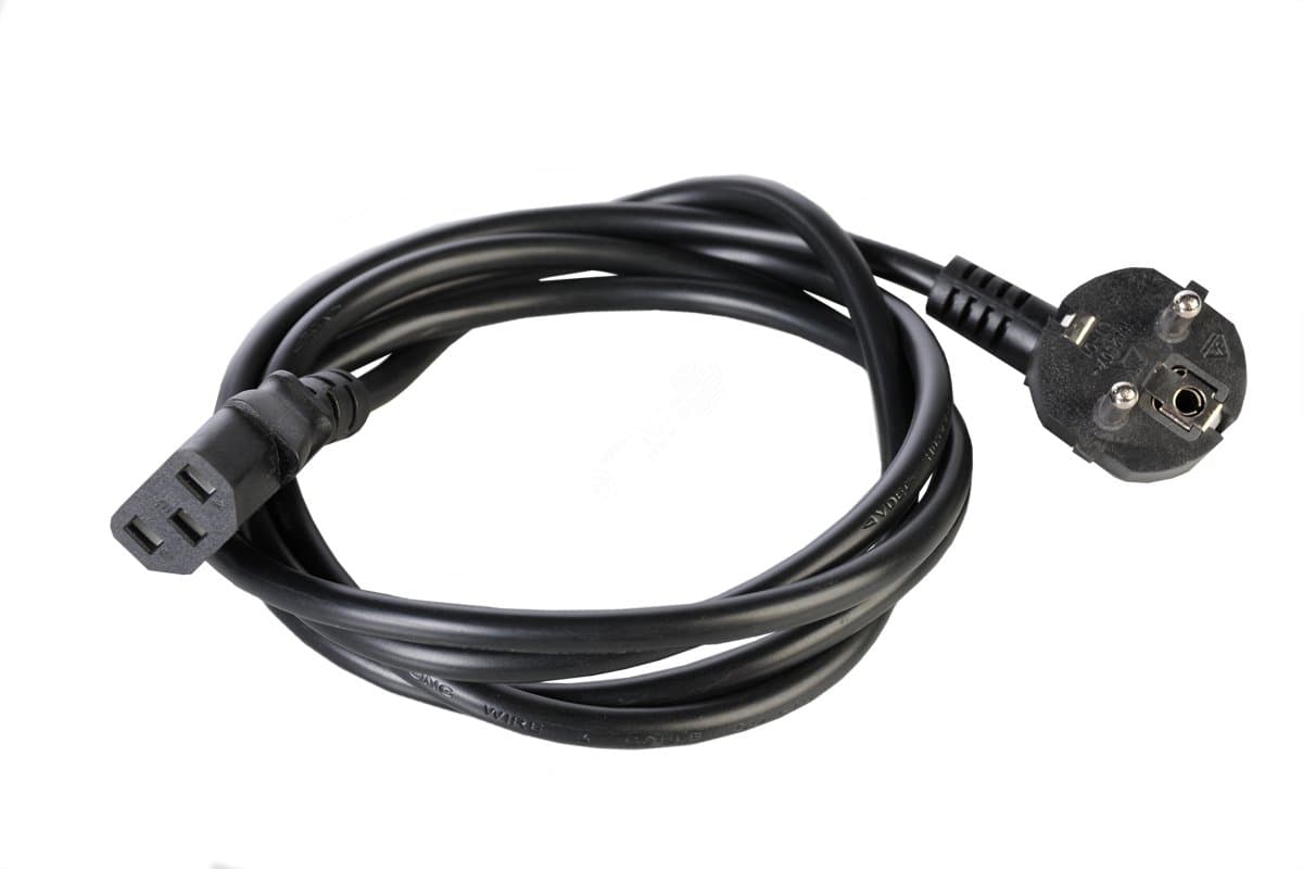 Шнур питания с заземлением IEC 60320 C13/Schuko 10А/250В (3x1) длина 5 м