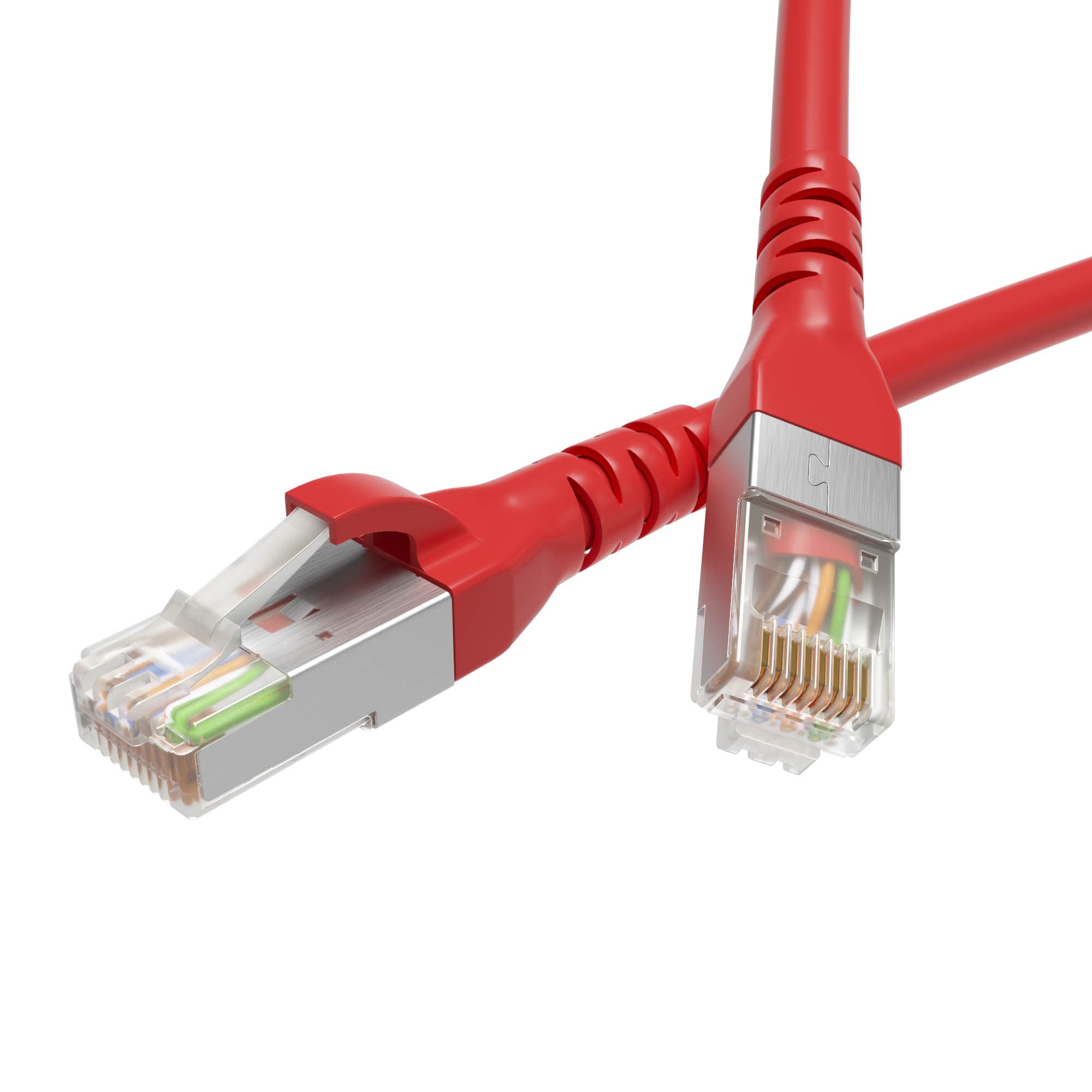 Патч-корд экранированный CAT5E F/UTP 4х2 LSZH красный 2м