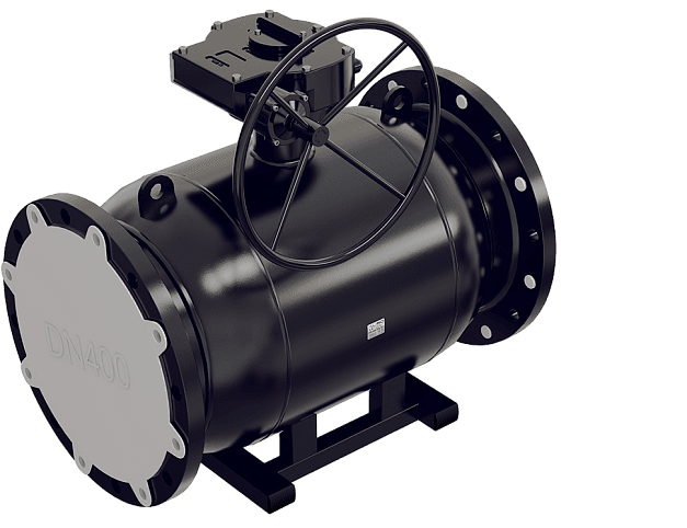 Кран шаровой фланцевый полнопроходной DN 500 PN 16 Ст.20 с редуктором