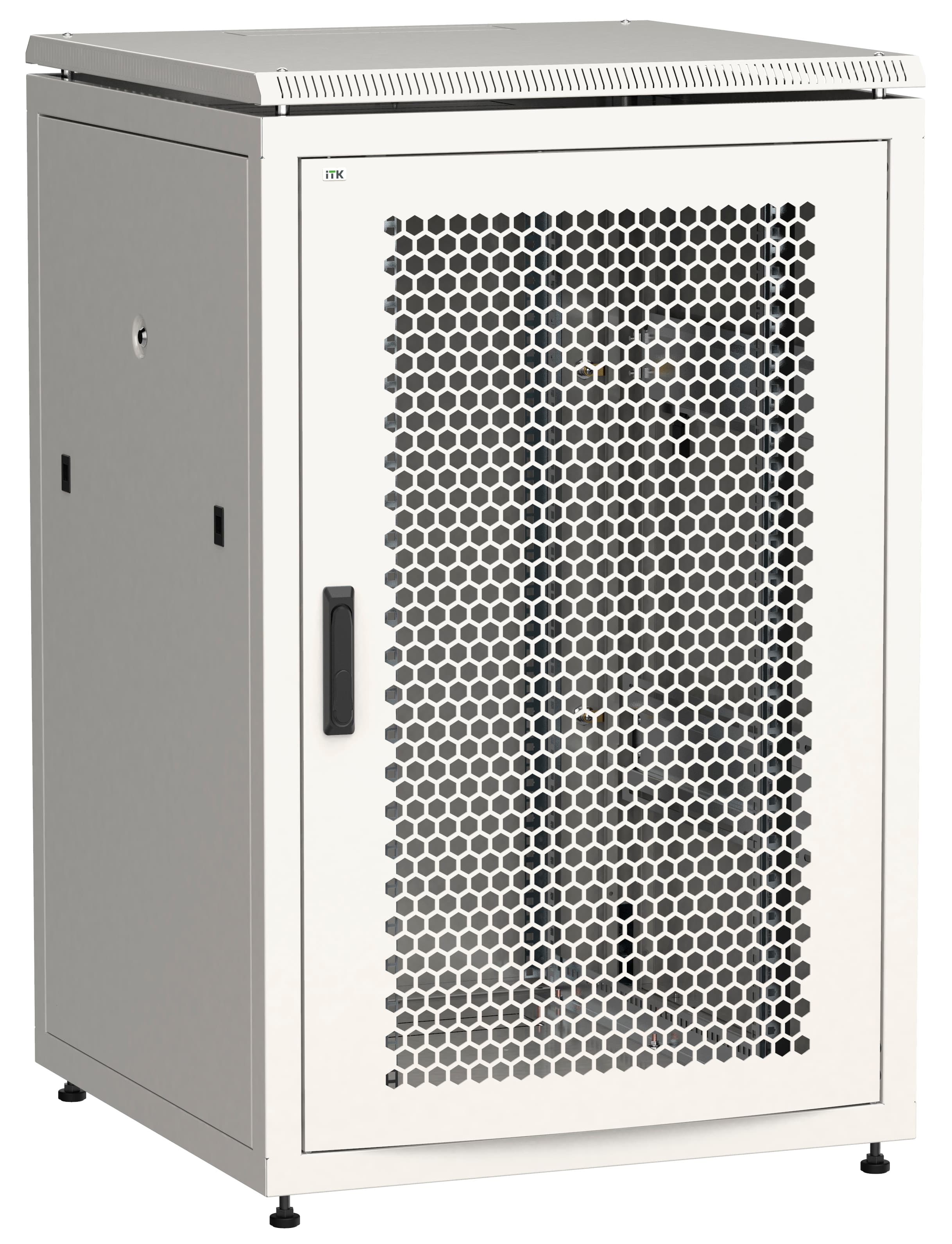 Шкаф сетевой 19' LINEA N 24U 800х800мм перфорированная передняя дверь задняя металлическая серый