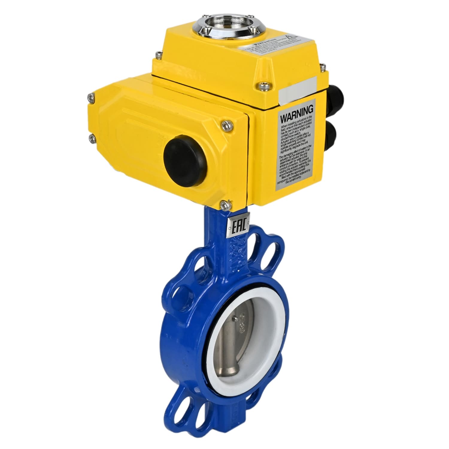 Затвор дисковый поворотный WCB-316L-PTFE Ду50 Ру16, корпус углеродистая сталь WCB, диск нержавеющая сталь 316L, уплотнение PTFE, с электроприводом QT-008 380В