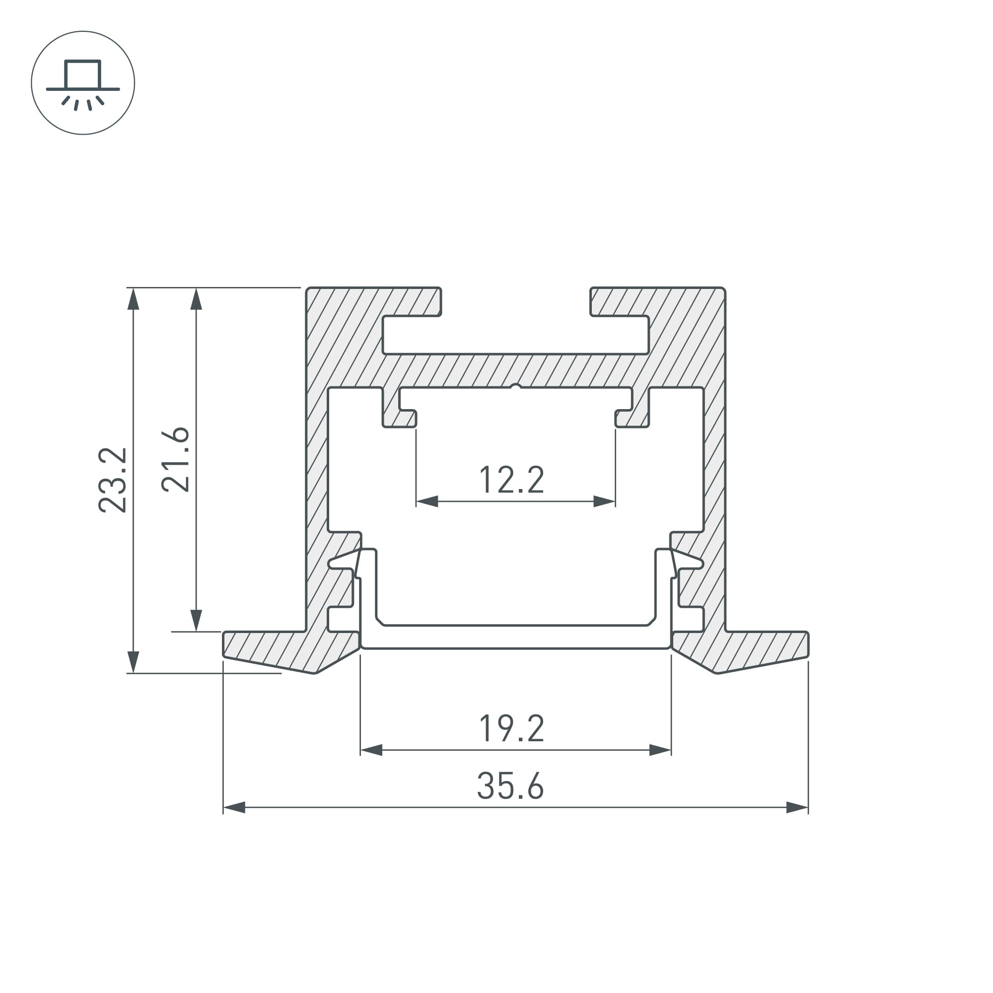 Профиль SL-LINE-3523-F-2500 BLACK ( Алюминий)