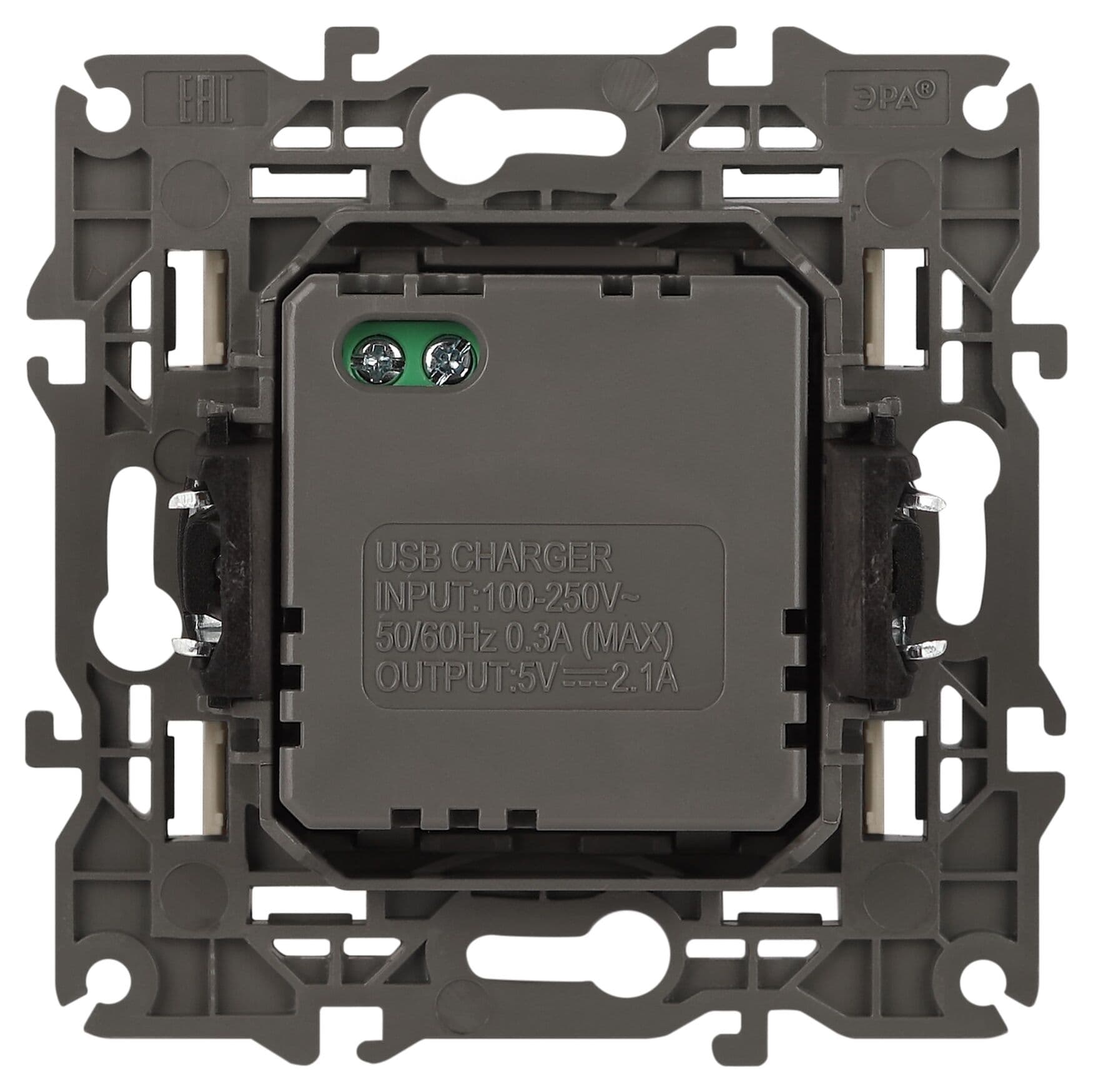 Устройство зарядное USB, 5В-2100мА, Эра Elegance, сл.кость, 14-4110-02