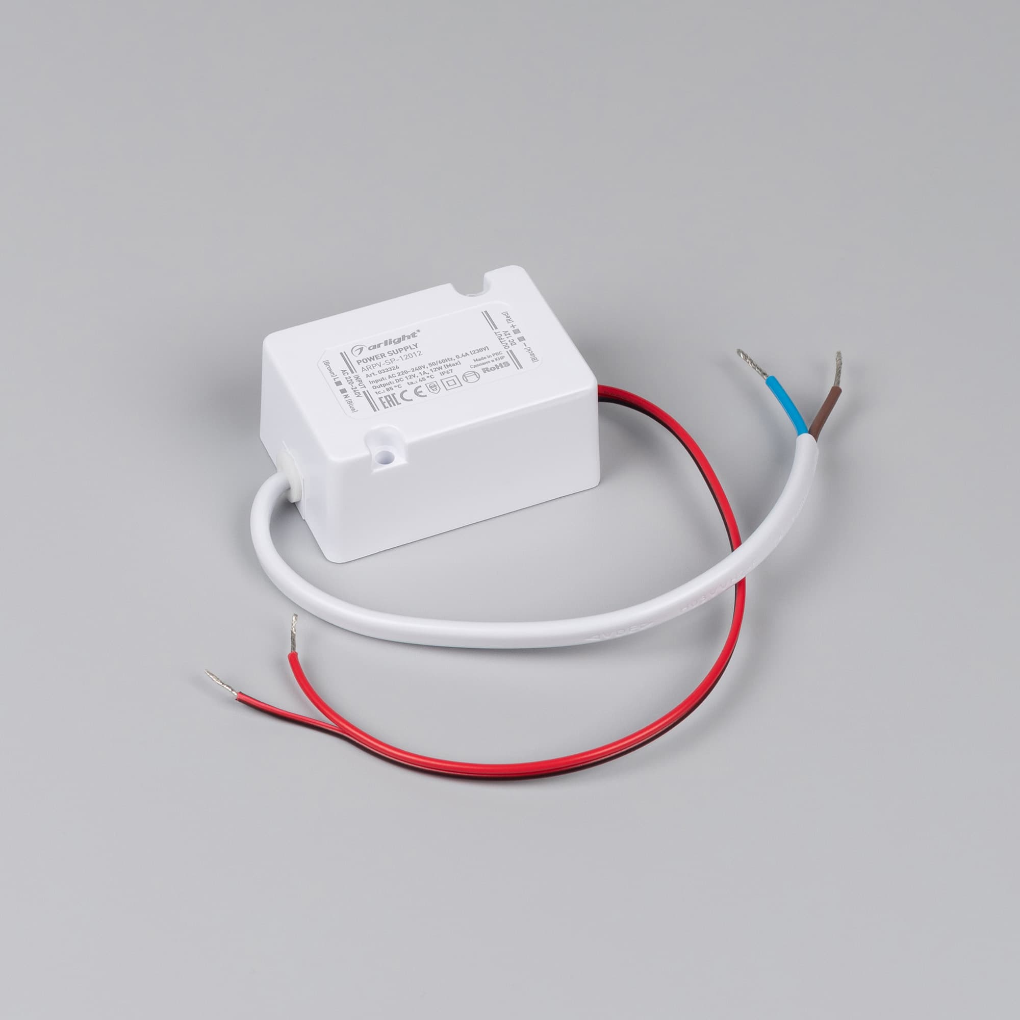 Блок питания ARPV-SP-12012 (12V, 1A, 12W) (IP67 Пластик, 5 лет)