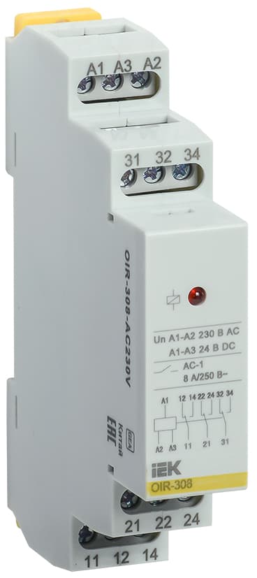 Реле промежуточное OIR 3 контакта (8А) 230 В AC