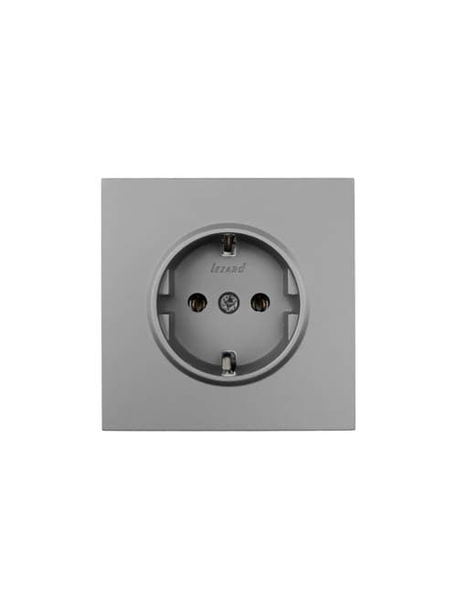 ZIMA Розетка с заземлением, 16 А, механизм, серый матовый Lezard 704-7488-122BQC