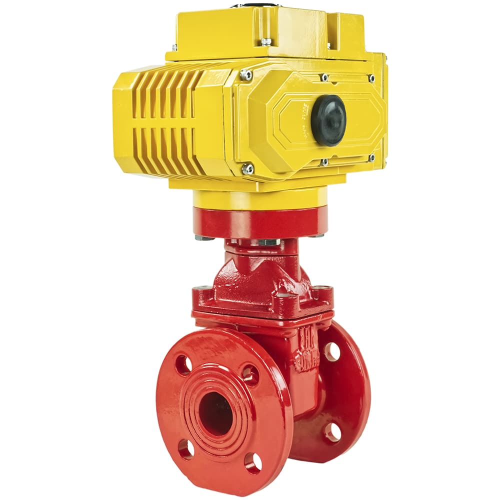 Задвижка клиновая 30ч939р с обрезиненным клином красная GGG50-EPDM-F4-RED Ду50 Ру16 110-120 град. с электроприводом M50-380, 380В
