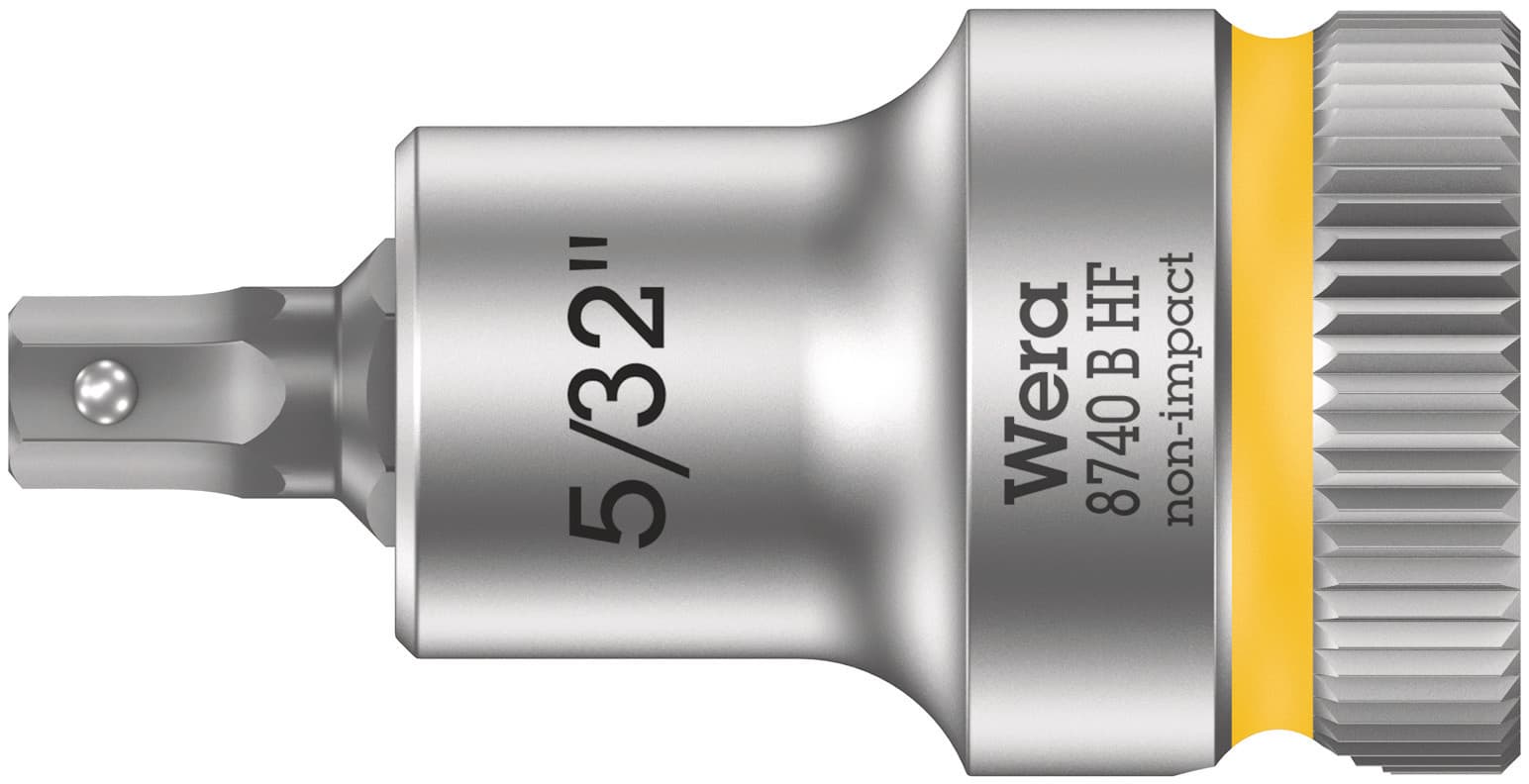 Головка торцевая 8740 B Hex-Plus HF Zyklop со вставкой под внутренний шестигранник DR 3/8 с функцией фиксации крепежа 5/32X35 мм