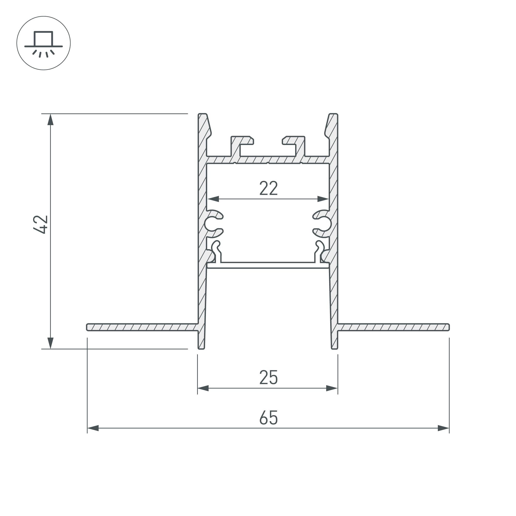 Профиль SL-COMFORT22-FANTOM-2000 ANOD ( Алюминий)