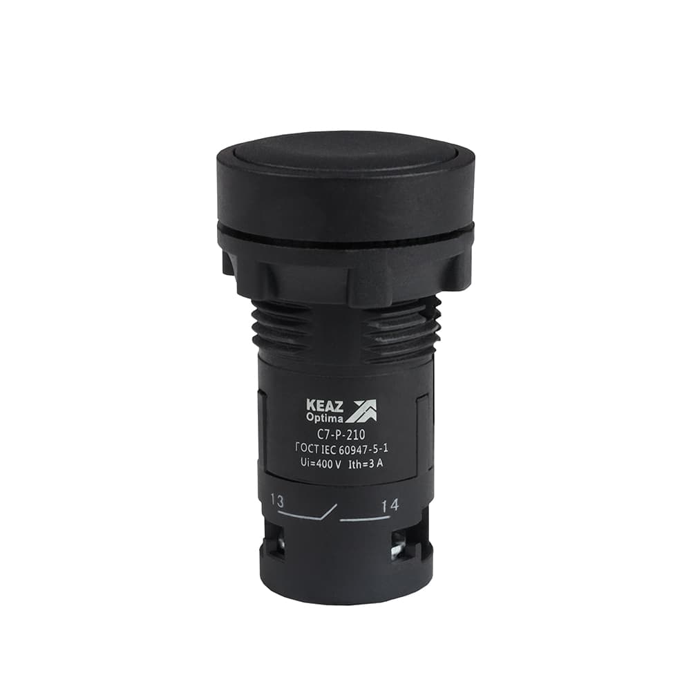 Кнопка OptiSignal Compact D22 C7-P-201 черная 1НЗ XB7NA22