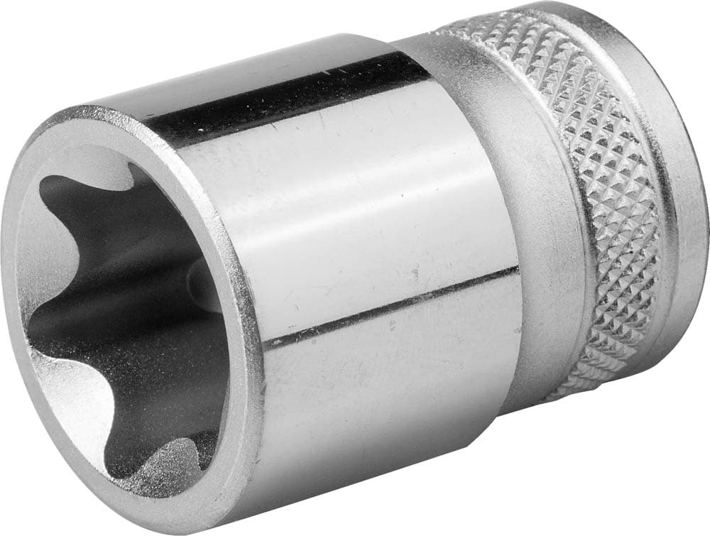 Торцовая головка ''INDUSTRIE QUALITAT'', Cr-V, внешний TORX, хромосатинированная, 1/2'', Е 22