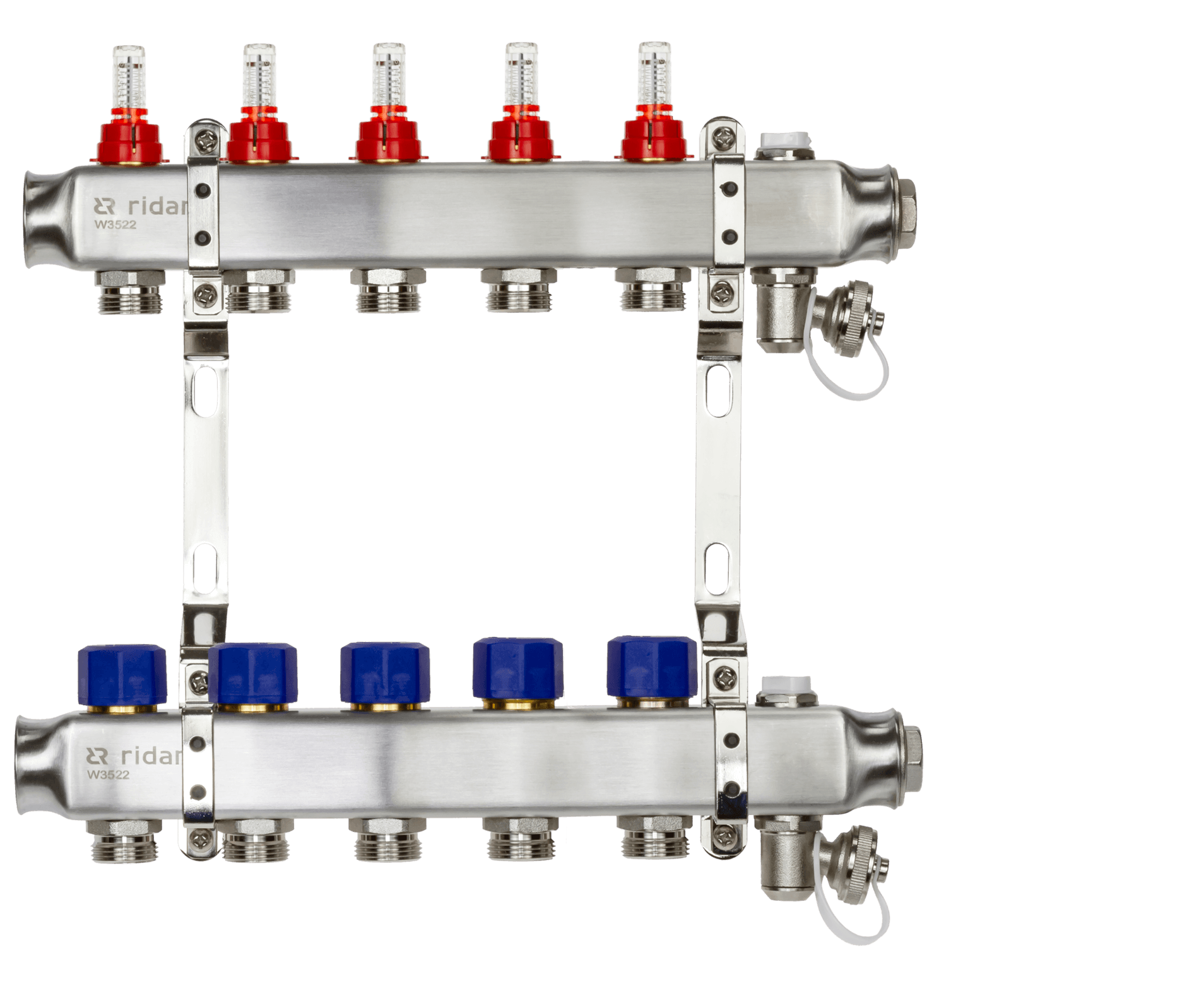 Коллекторная группа SSM-5RF set 5 контуров 1'X3/4' с расходомерами и кронштейнами