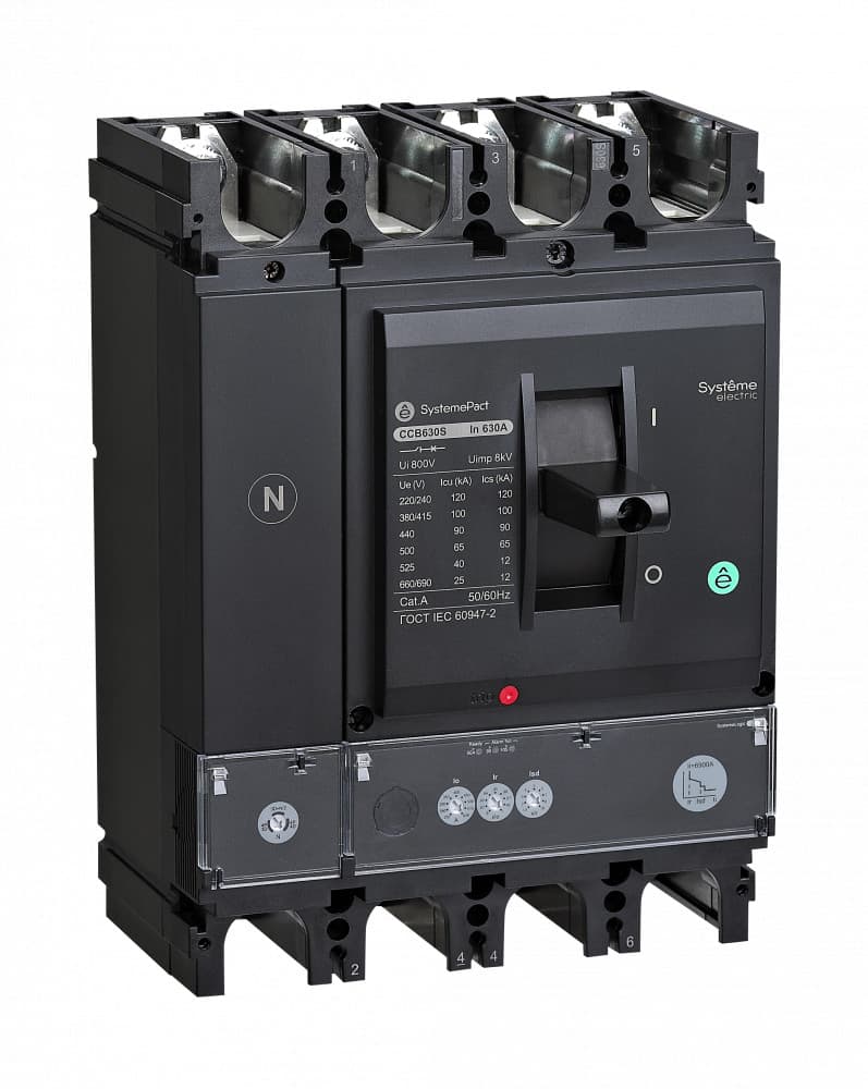 Выключатель автоматический SYSTEMEPACT CCB630 50KA 4P4D S2.3 630 A рычаг