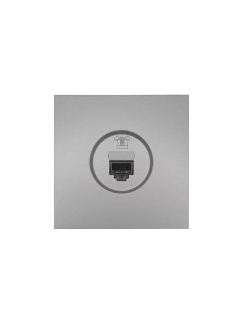 ZIMA Розетка телефонная евро серый матовый Lezard 704-7488-137