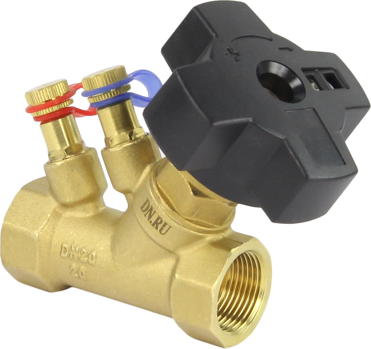 Клапан балансировочный латунный КБЛР-020-16-LIGH Ду20 PN16 L=80 мм муфтовый