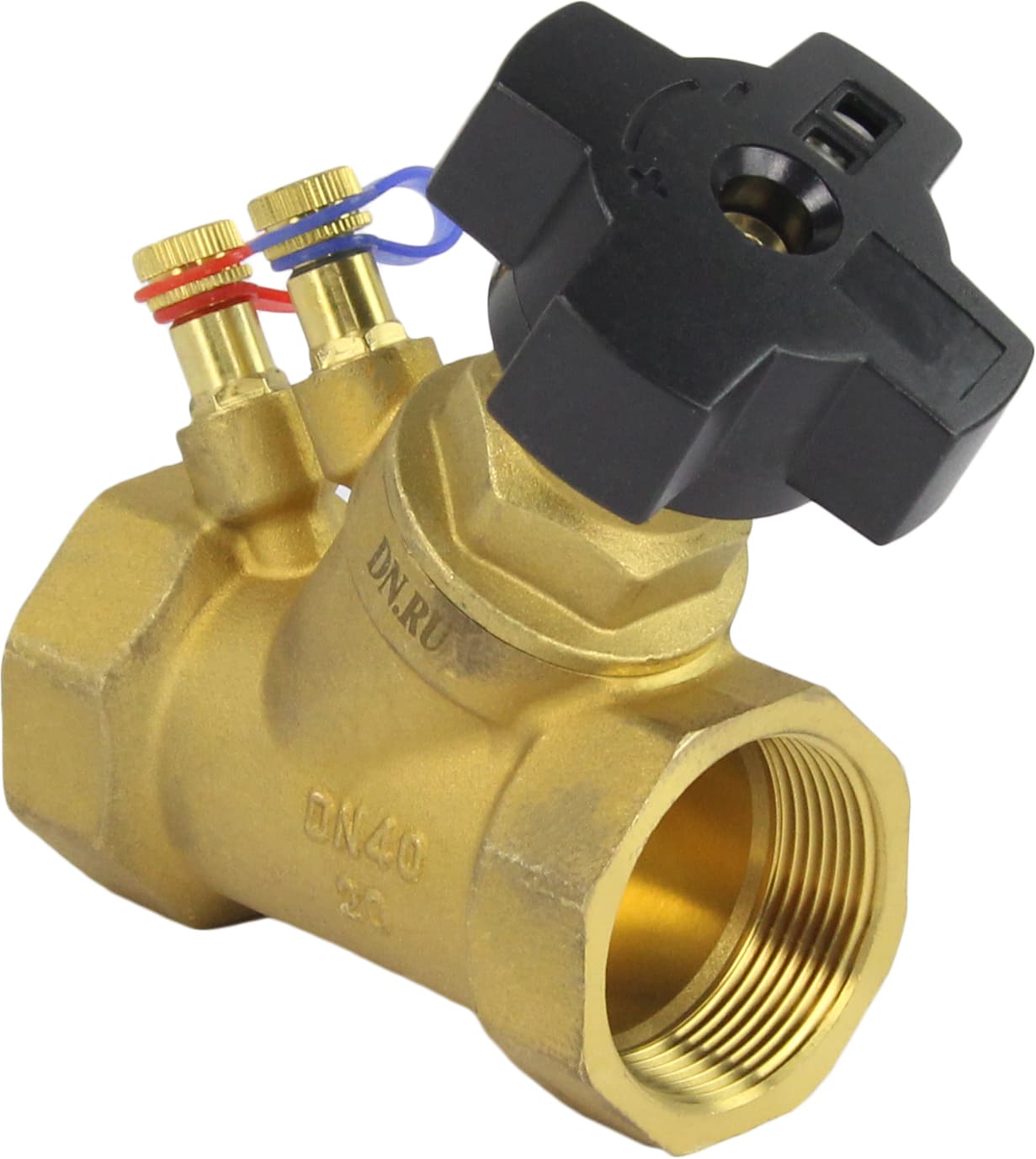 Клапан балансировочный латунный КБЛР-LIGH Ду40 PN16 L=105 мм муфтовый