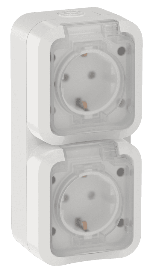 TORS Розетка 2-местная вертикальная 16А IP55 TS332 белый IEK