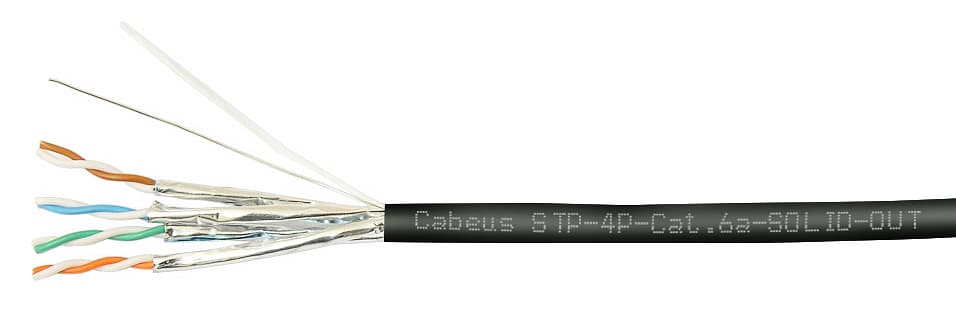 Витая пара U/FTP Cat 6a 4 пары 23 AWG solid IN/OUT LSZH-UV 305м