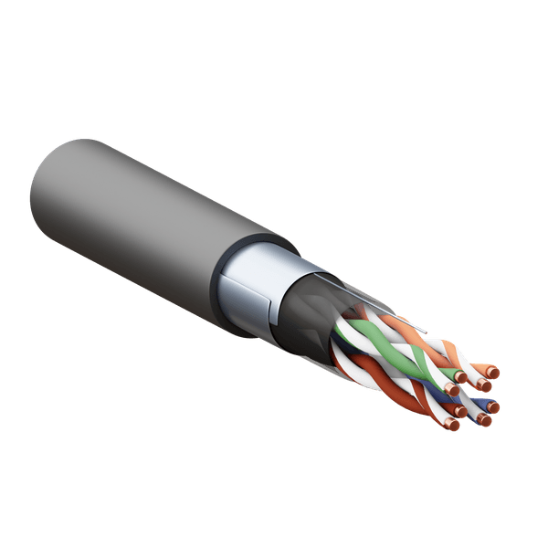 Витая пара TERACOM PRO 5E F/UTP 4 пары solid OUT 24AWG LDPE черный 305м