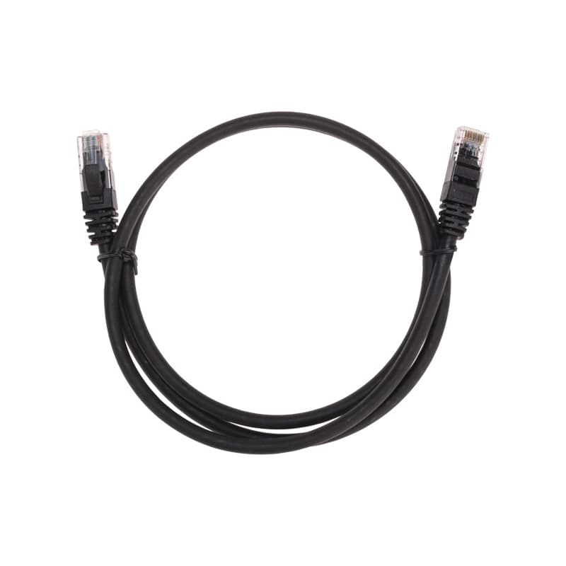 Патч-корд U/UTP CAT 6, RJ45-RJ45, 26AWG, LSZH, черный, 1м,
