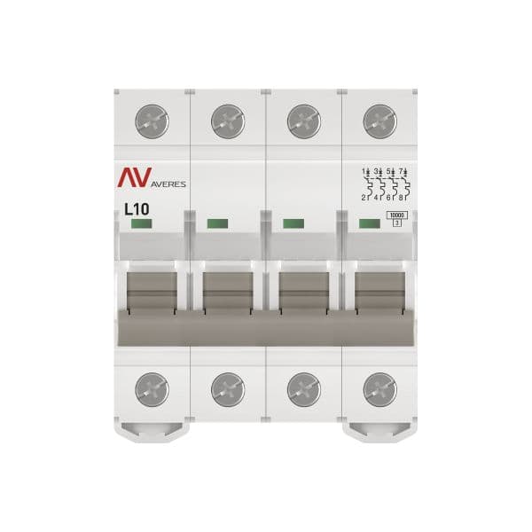 Выключатель автоматический AV-10 4P 10A (L) 10kA AVERES
