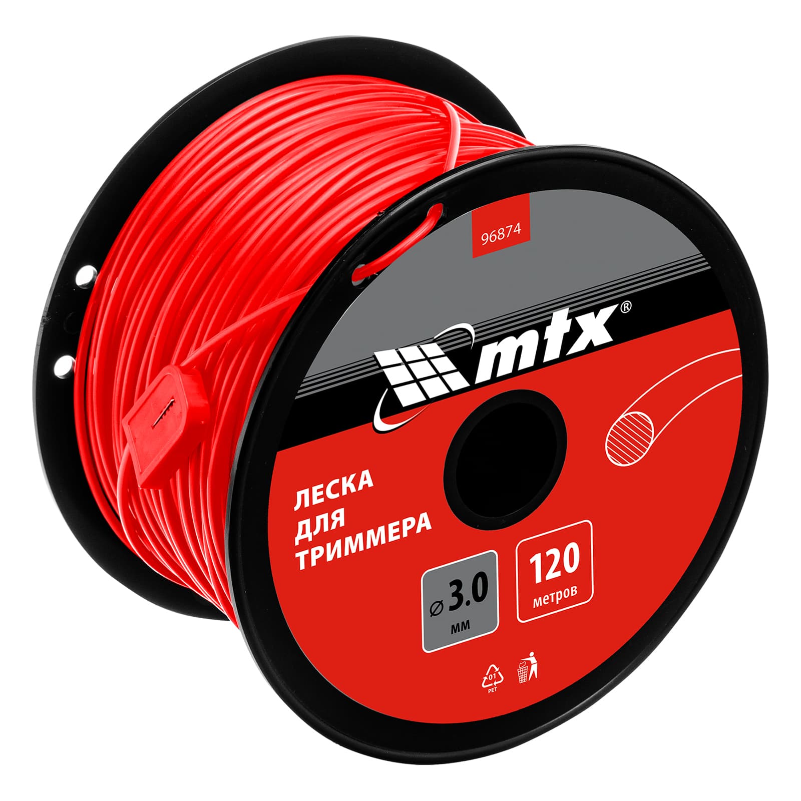 Леска для триммера круглая 3,0 мм х 120 м, на катушке