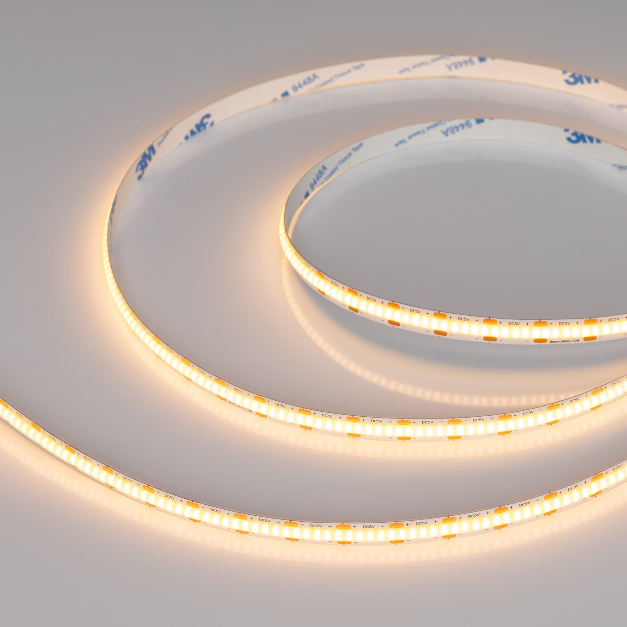 Лента светодиодная 5 Вт/м 5В IP20 2700K 360LED/м COB-X360-8mm CSP 5 м