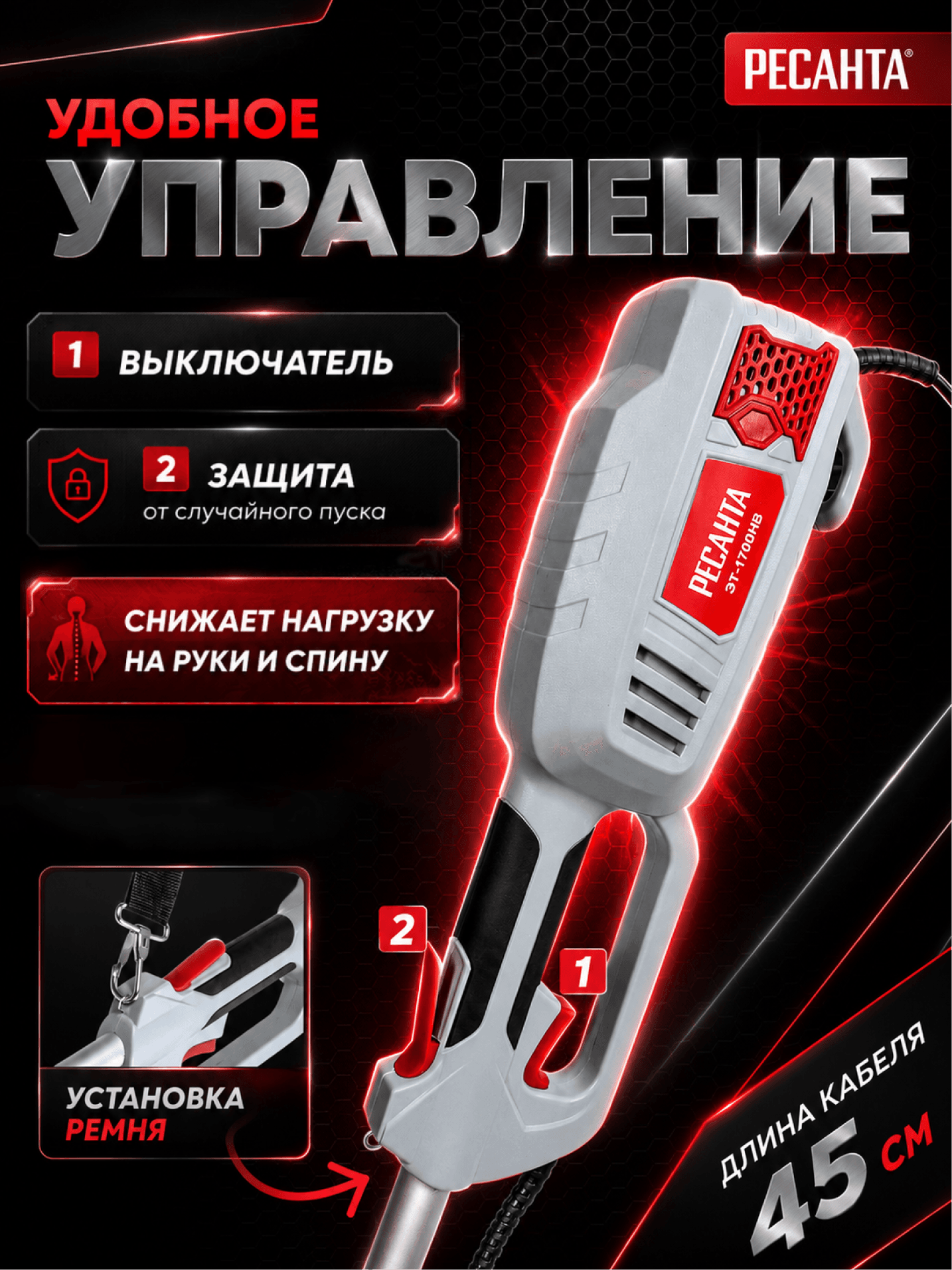 Триммер электрический ЭТ-1700НВ