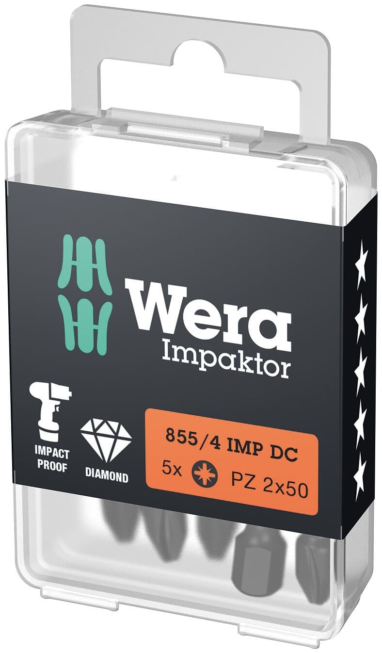 Бита ударная 855/4 IMP DC Impaktor PZ алмазное покрытие хвостовик 1/4 E 6.3 PZ 2X50 мм